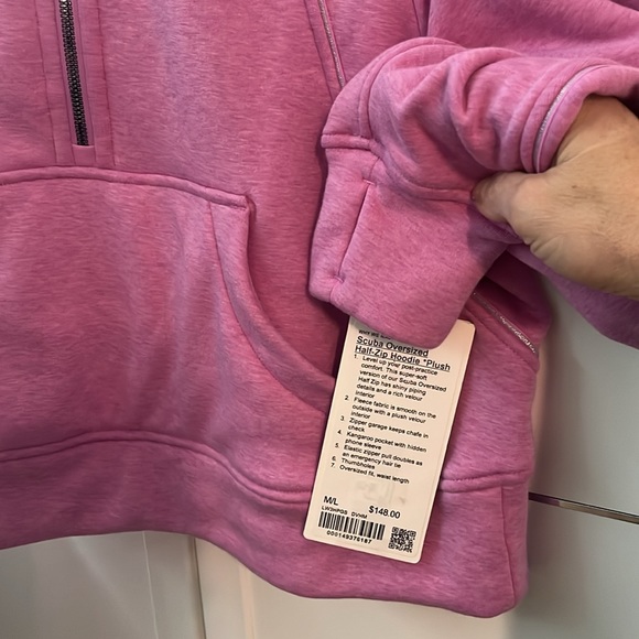 Lululemon PLUSH Scuba Oversized Half Zip Hoodie,so soft & warm, silver stitching - Picture 11 of 13